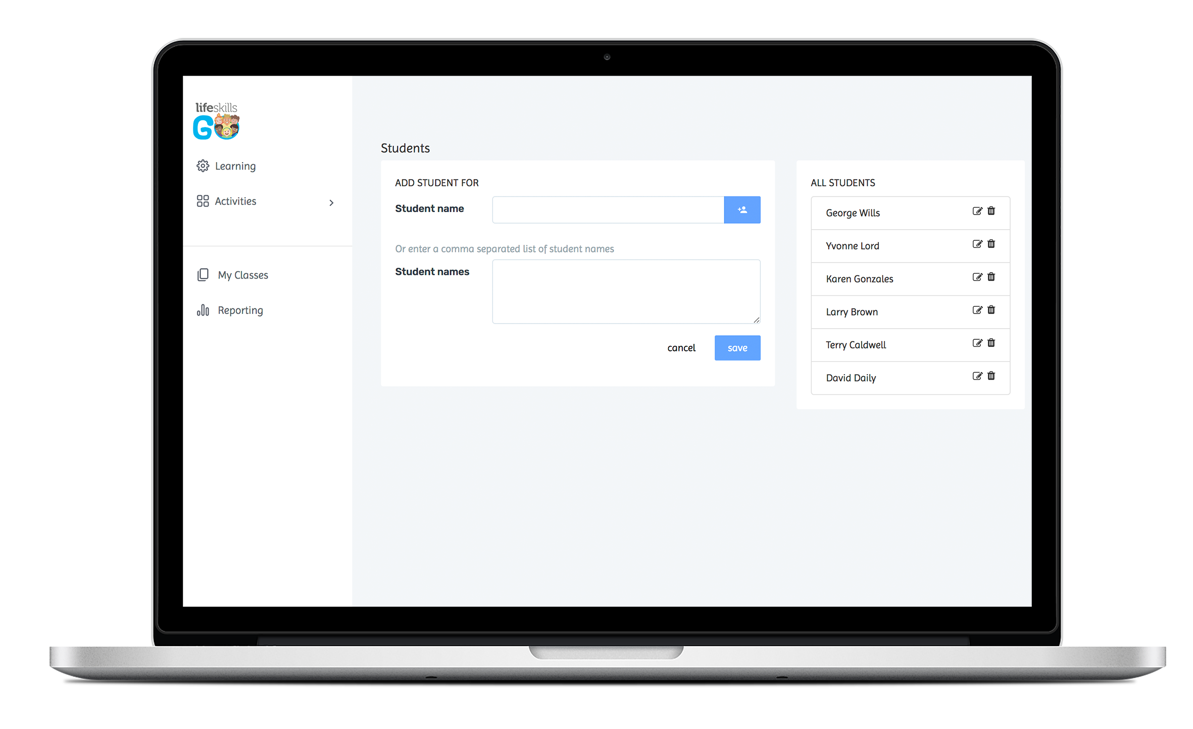 Teacher View Manage Students